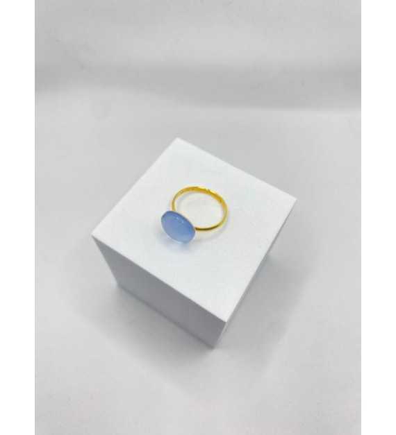 Bague ajustable en acier inoxydable doré avec verre douceur