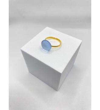 Bague ajustable en acier inoxydable doré avec verre douceur
