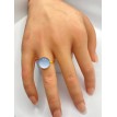 Douceur – Bague ajustable en verre douceur et acier inoxydable doré Douceur – Bague ajustable en verre douceur et acier inoxydable doré