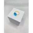 Bleu Azur – Bague ajustable en verre bleu azur et acier inoxydable doré Bleu Azur – Bague ajustable en verre bleu azur et acier inoxydable doré