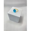 Bleu Azur – Bague ajustable en verre bleu azur et acier inoxydable doré Bleu Azur – Bague ajustable en verre bleu azur et acier inoxydable doré