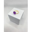 Passion Violette – Bague ajustable verre violet et acier inoxydable doré Passion Violette – Bague ajustable verre violet et acier inoxydable doré