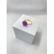 Passion Violette – Bague ajustable verre violet et acier inoxydable doré Passion Violette – Bague ajustable verre violet et acier inoxydable doré