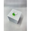 Nature – Bague ajustable en verre vert et acier inoxydable argent Nature – Bague ajustable en verre vert et acier inoxydable argent