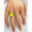 Nature – Bague ajustable en verre vert et acier inoxydable argent Nature – Bague ajustable en verre vert et acier inoxydable argent