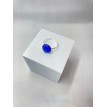 Bleu Océan – Bague ajustable en verre bleu océan et acier inoxydable argent Bleu Océan – Bague ajustable en verre bleu océan et acier inoxydable argent