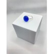 Bleu Océan – Bague ajustable en verre bleu océan et acier inoxydable argent Bleu Océan – Bague ajustable en verre bleu océan et acier inoxydable argent
