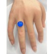 Bleu Océan – Bague ajustable en verre bleu océan et acier inoxydable argent Bleu Océan – Bague ajustable en verre bleu océan et acier inoxydable argent