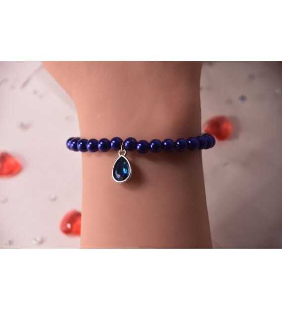 Bracelet Océan Mystique en perles bleu électrique et pierre bleue