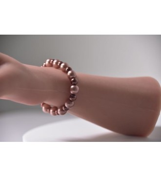 Bracelet en perles marron foncé et clair , élégant et chic