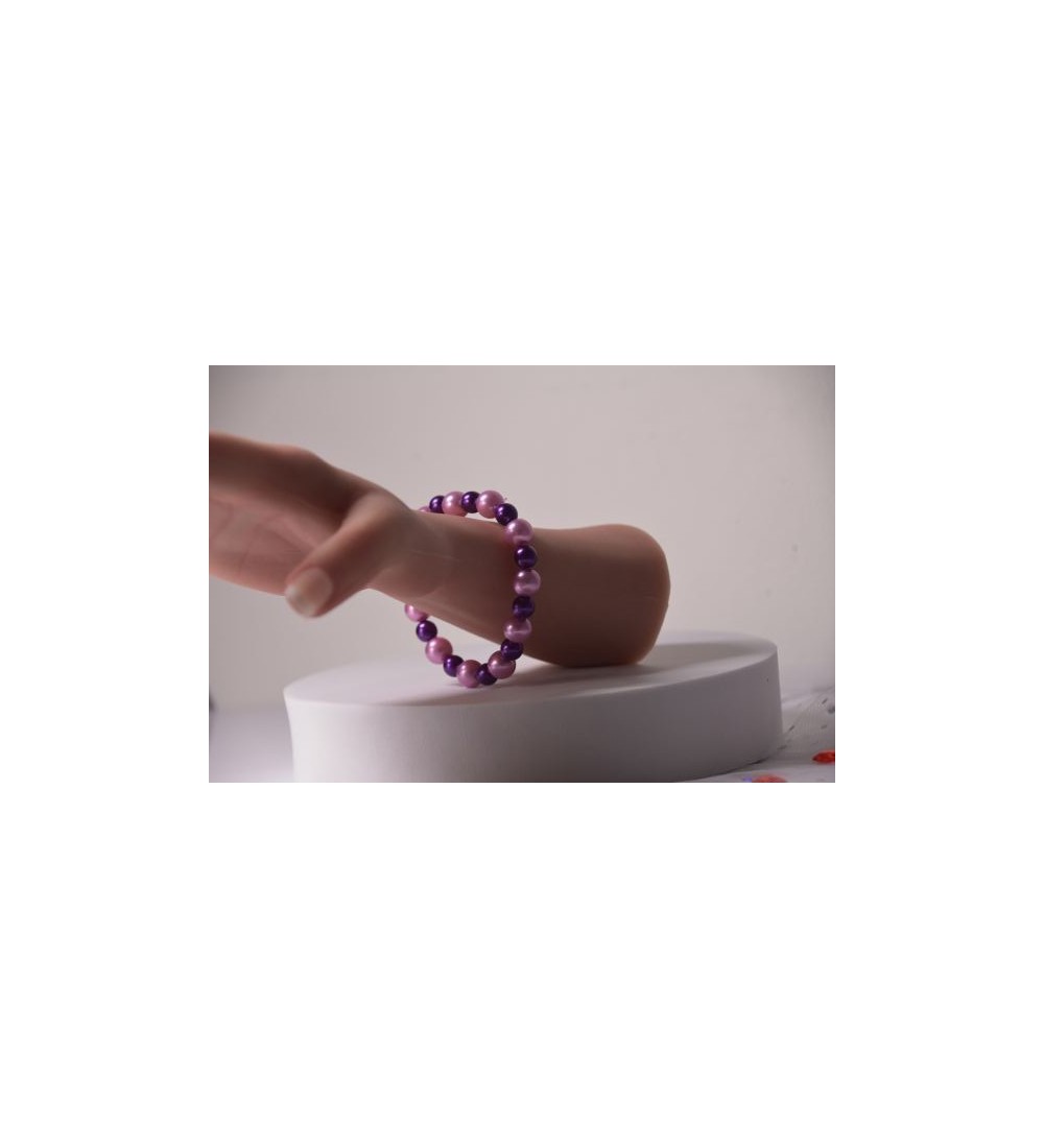 Bracelet en perles violet pâle et violettes , chic et élégant