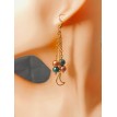 Perle de Minuit – Boucles d’oreilles pendantes en acier inoxydable plaqué or 24K avec perles  Perle de Minuit – Boucles d’oreilles pendantes en acier inoxydable plaqué or 24K avec perles