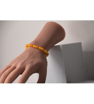 Bracelet en perles jaune et oranges , tendance et unique