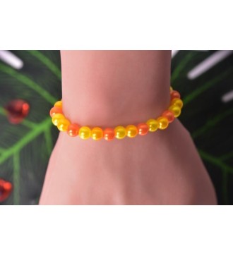 Bracelet en perles jaune et oranges , tendance et unique