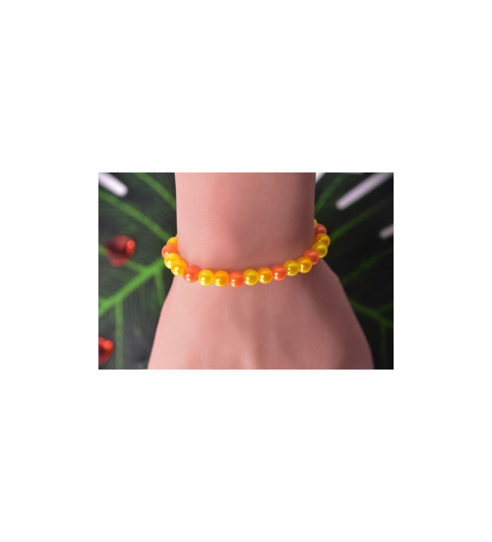 Bracelet en perles jaune et oranges , tendance et unique