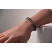 Bracelet Vert Sapin en perles vert foncé et rondelles noires élégantes Bracelet Vert Sapin en perles vert foncé et rondelles noires élégantes