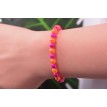 Bracelet Duo de Couleurs en perles orange et rose fuchsia élégant et confortable