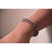 Bracelet Platine Brillant en perles grises, argentées et platine élégant