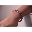 Bracelet Argenté Violine en perles argentées et violettes élégant et confortable Bracelet Argenté Violine en perles argentées et violettes élégant et confortable