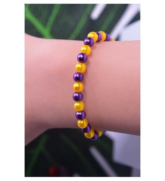 Duo d'Energie - Perles violette et jaune
