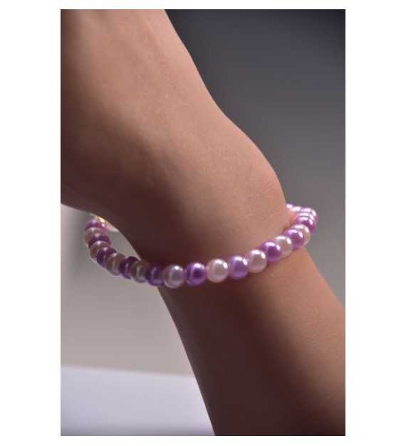 Bracelet Pastel Passionnée en perles rose et violette chic