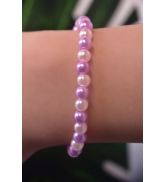 Bracelet en perles rose et violette , élégant et confortable