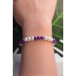 Bracelet Perle Enchanteur en perles violettes et blanches élégant