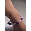 Bracelet Perle Enchanteur en perles violettes et blanches élégant