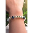 Bracelet Mélodie Océanique en perles bleu marine et blanches élégant Bracelet Mélodie Océanique en perles bleu marine et blanches élégant