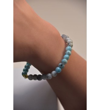 Bracelet en perles bleu et gris , élégant et tendance