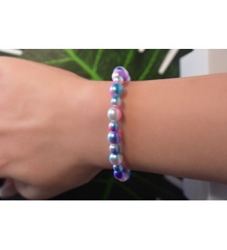 Bracelet en perles arc-en-ciel , élégant et coloré