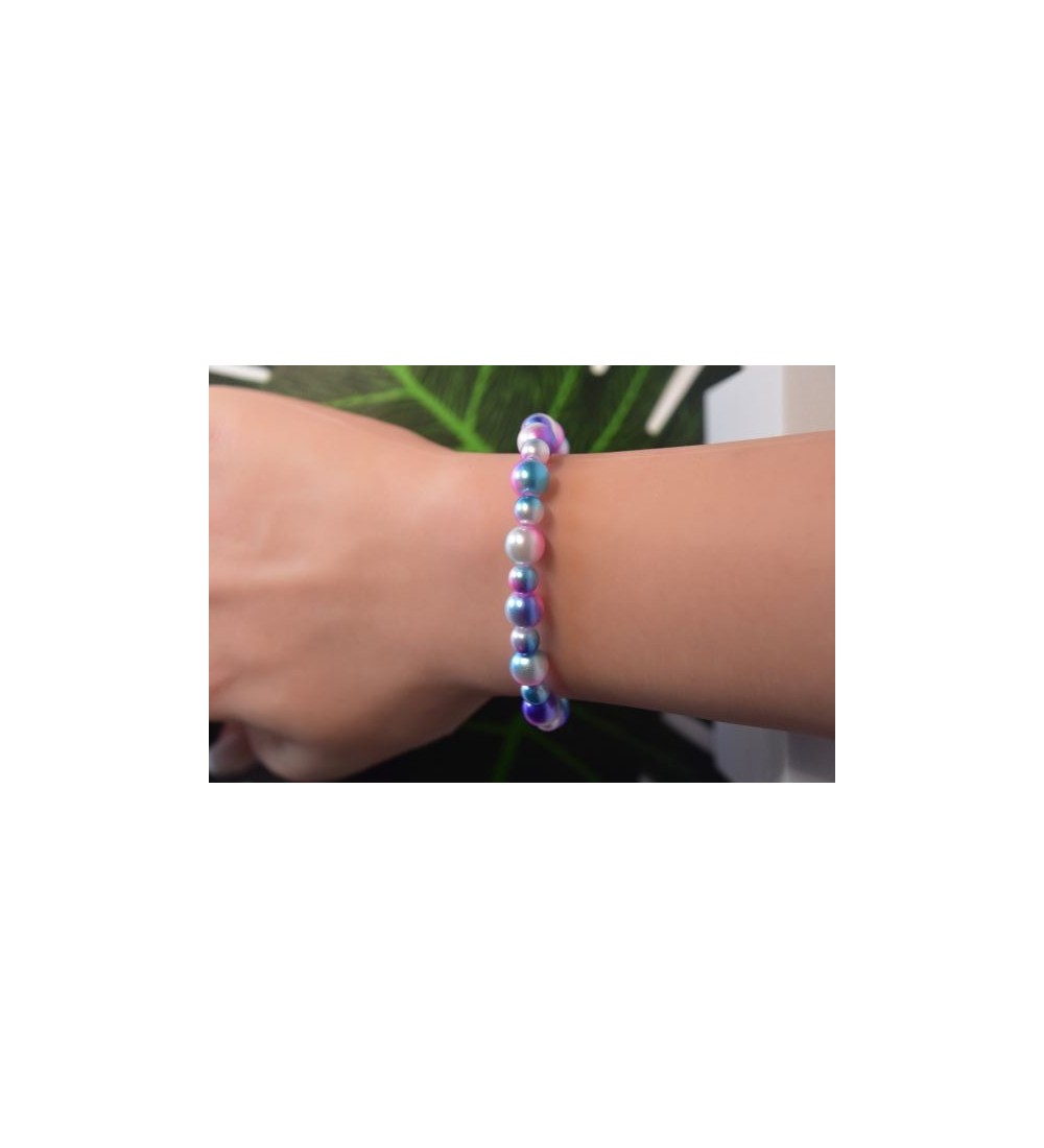 Bracelet en perles arc-en-ciel , élégant et coloré