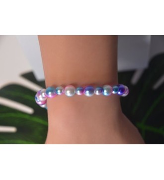 Bracelet en perles arc-en-ciel , élégant et coloré