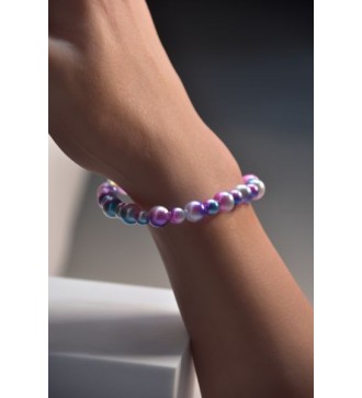 Bracelet en perles arc-en-ciel , élégant et coloré