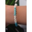 Bracelet Brume et Océan en perles blanches et bleues élégant et confortable Bracelet Brume et Océan en perles blanches et bleues élégant et confortable