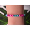 Bracelet Éclat Azur et Fuchsia en perles rose fuchsia et bleu azur Bracelet Éclat Azur et Fuchsia en perles rose fuchsia et bleu azur