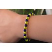 Bracelet Perle de Vitalité en perles bleu nuit et jaune citron élégant Bracelet Perle de Vitalité en perles bleu nuit et jaune citron élégant