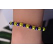 Bracelet Perle de Vitalité en perles bleu nuit et jaune citron élégant Bracelet Perle de Vitalité en perles bleu nuit et jaune citron élégant