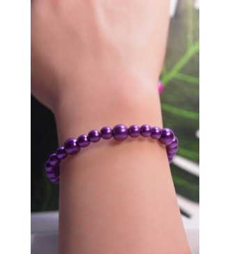 Bracelet en perles violettes brillantes , chic et confortable