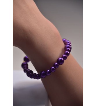 Bracelet en perles violettes brillantes , chic et confortable