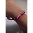 Bracelet Douceur Chocolaté en perles fuchsia et marron élégant Bracelet Douceur Chocolaté en perles fuchsia et marron élégant