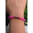 Bracelet Douceur Chocolaté en perles fuchsia et marron élégant Bracelet Douceur Chocolaté en perles fuchsia et marron élégant