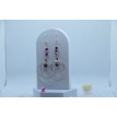 Bijoux de l'inspiration – Boucles d’oreilles créoles argentées avec perles rose et violette Bijoux de l'inspiration – Boucles d’oreilles créoles argentées avec perles rose et violette