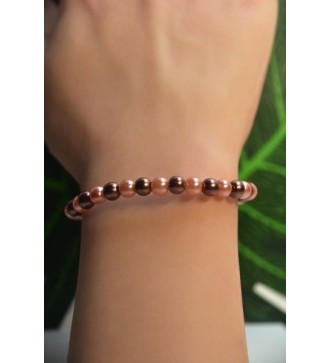 Bracelet en perles marron foncé et cacao élégant et chic