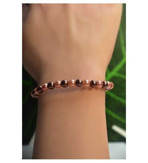 Bracelet Harmonie Cacao en perles marron foncé et chic
