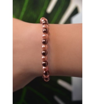 Bracelet en perles marron foncé et cacao élégant et chic