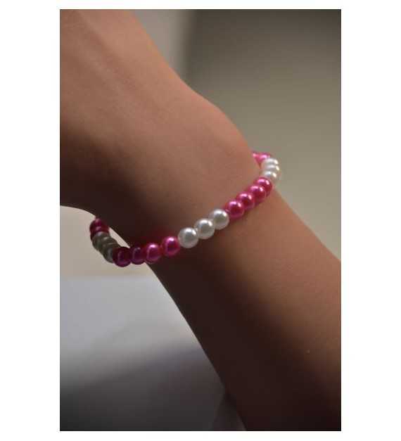 Bracelet Rose et blanc - Romance Eternelle