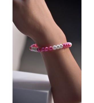 Bracelet en perles roses et blanches , chic et confortable