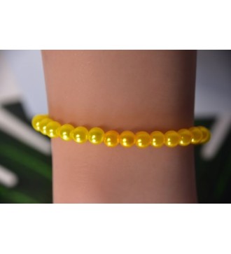 Bracelet en perles jaune soleil , élégant et confortable