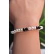 Bracelet Contraste Chic en perles noir et blanc élégant Bracelet Contraste Chic en perles noir et blanc élégant